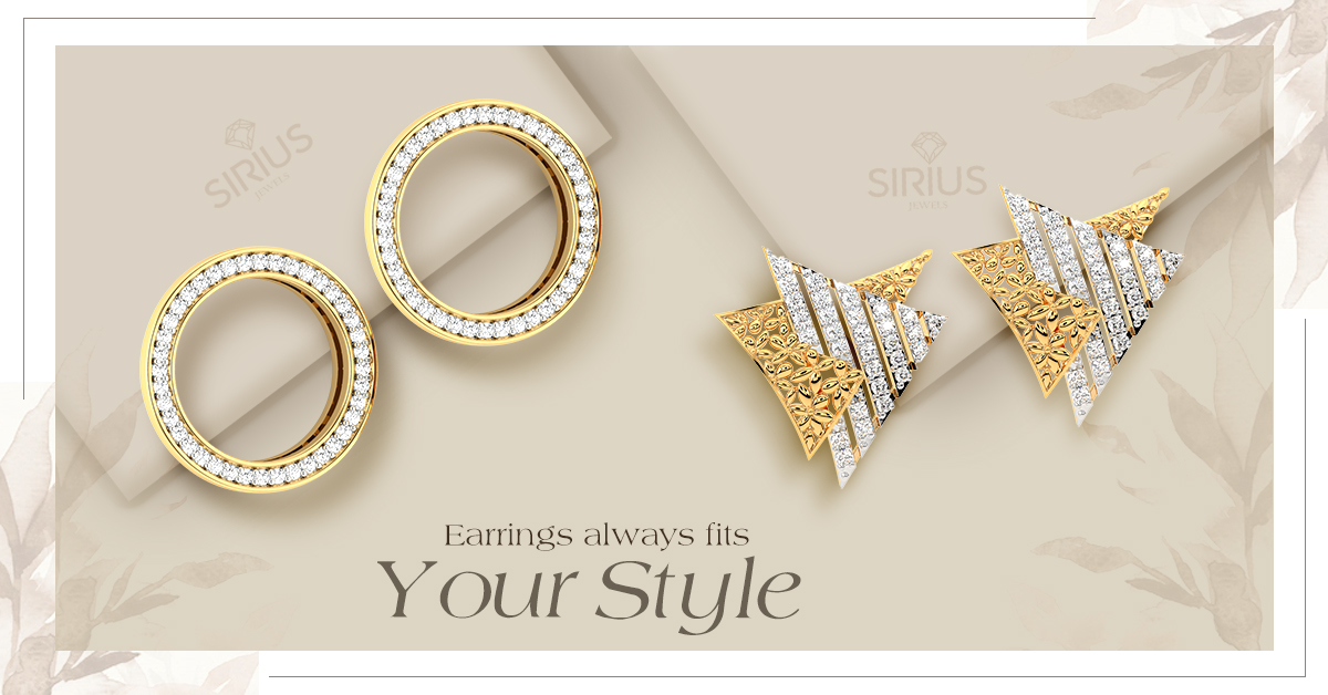Stylish daily wear gold earrings